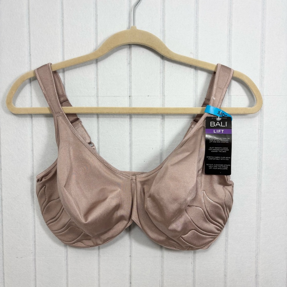 Bali LIFT‎ Stretch-Free Silky Bra - Light Brown size 38DDD